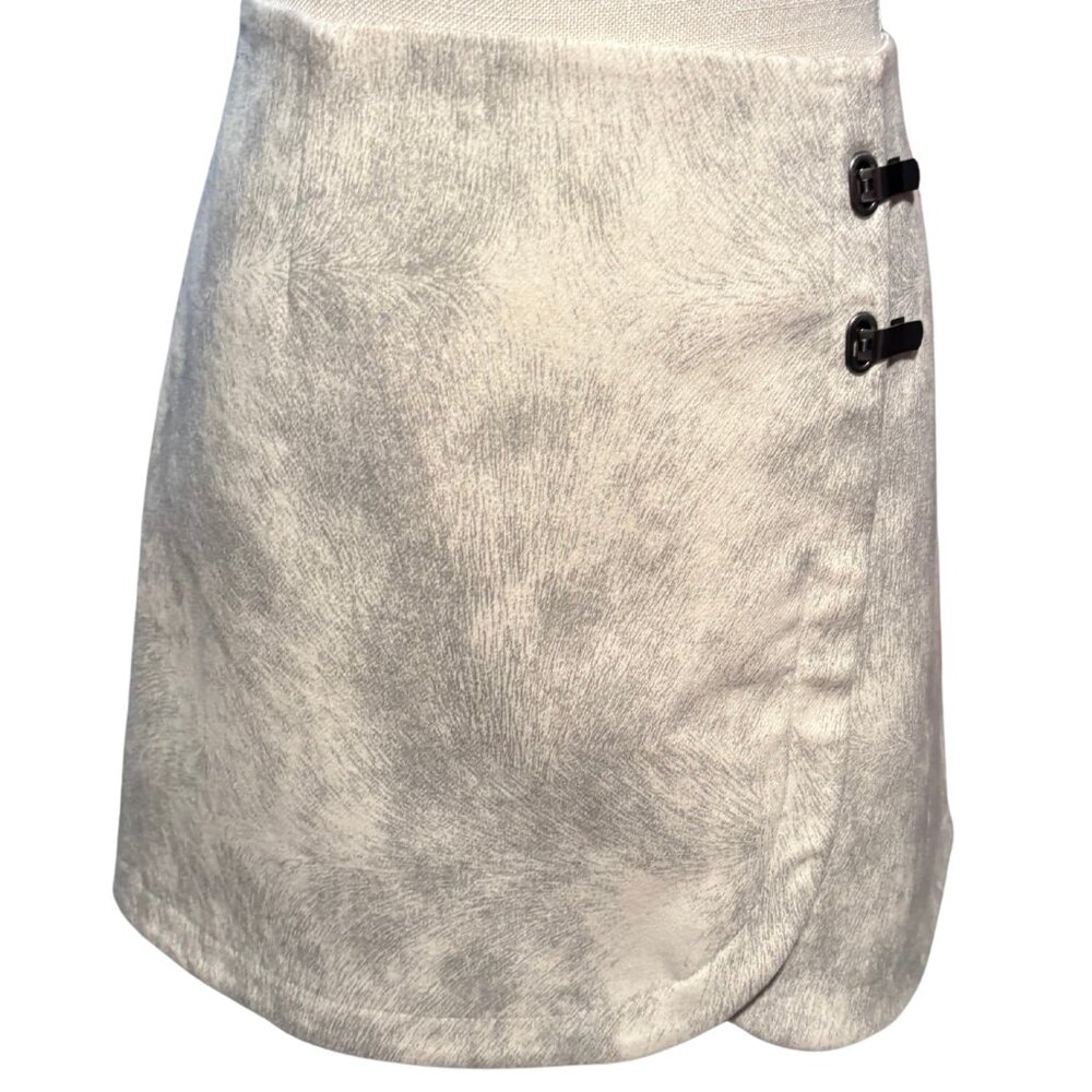 Tibi Wool Blend Mini Skirt Size 6 Taupe A Line Designer Chic Mobwife